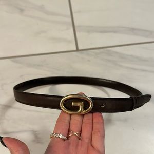 Vintage brown leather Gucci belt